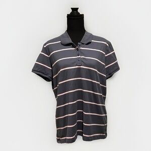 Orvis Pima Cotton Striped Unisex Polo Shirt Large – Pink & Steel Blue Stretch
